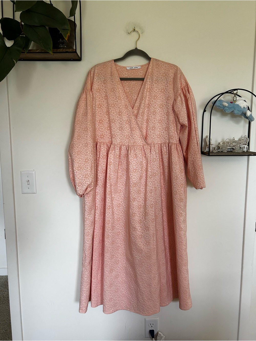 Samsoe Samsoe Rose Flower Pink Jolie Dress Oversized Midi Dress Size Medium